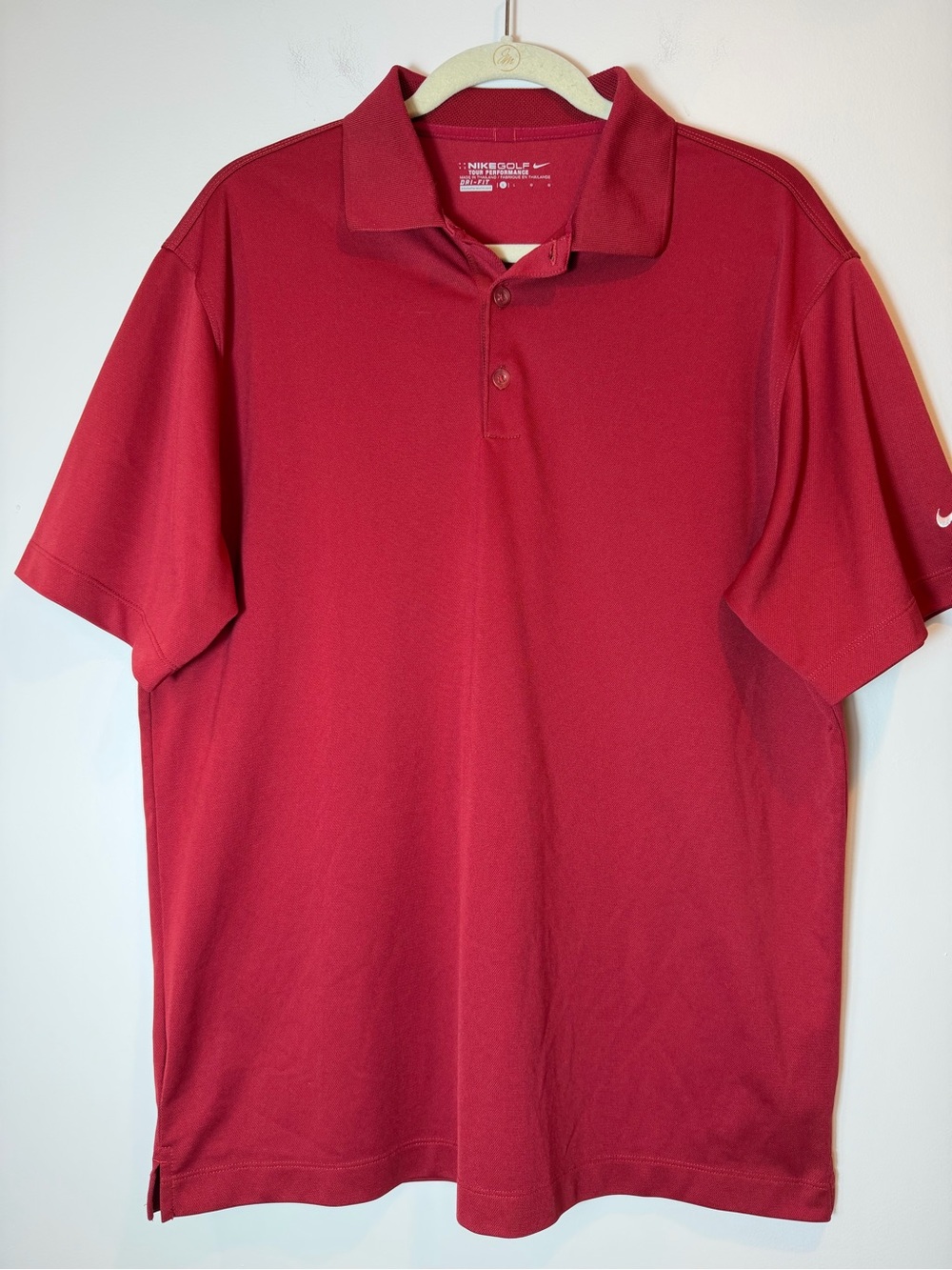 Nike Golf Tour Performance Dri-FIT Men's Red Polo Shirt Short Sleeve Large
